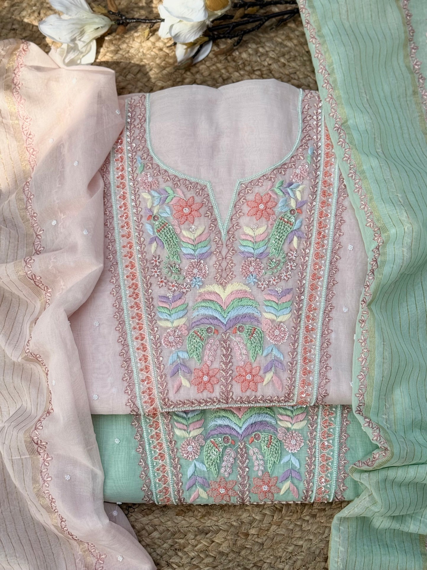 Pure Mul Chikankari Hand Embroidery U00001A
