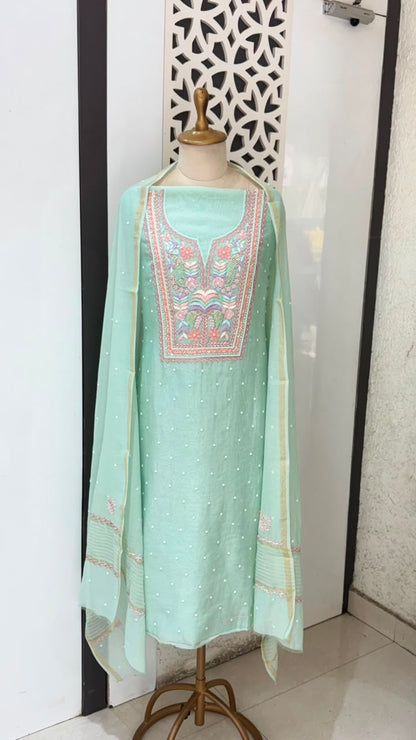 Pure Mul Chikankari Hand Embroidery U00001B
