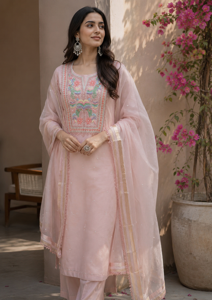 Pure Mul Chikankari Hand Embroidery U00001A