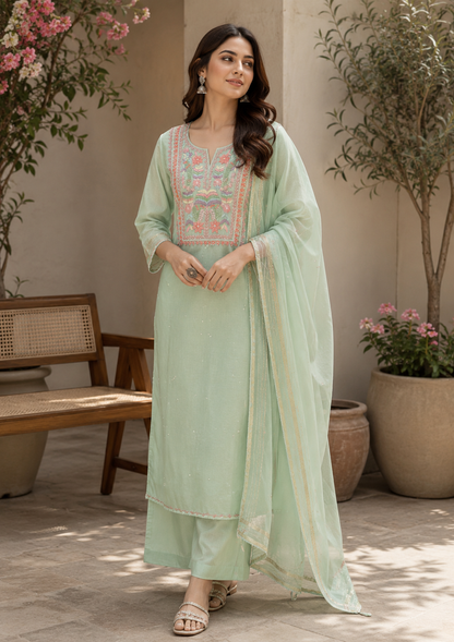 Pure Mul Chikankari Hand Embroidery U00001B
