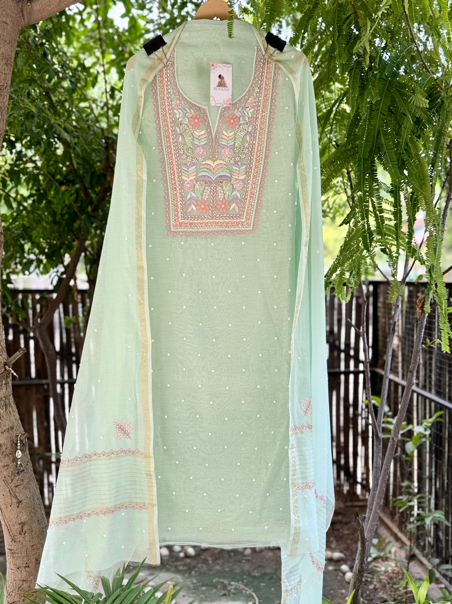 Pure Mul Chikankari Hand Embroidery U00001B