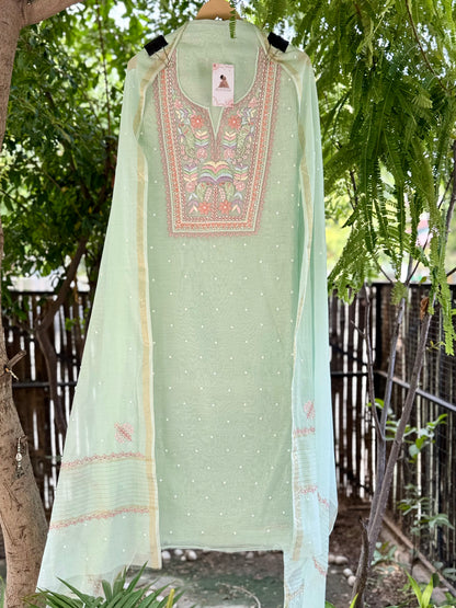 Pure Mul Chikankari Hand Embroidery U00001B